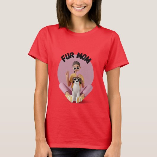 Trendy Fur Mama T - Shirt - Liebe von Haustieren i (Vorderseite)