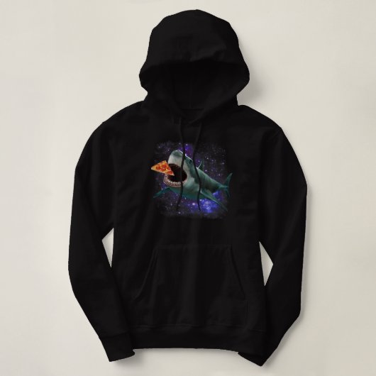 Trendy Galactic Pizza Shark Spaß Hoodie (Design vorne)