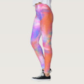 Trendy Galaxy Pink Orange Lila Gefärbte Krawatte M Leggings (Links)