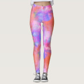 Trendy Galaxy Pink Orange Lila Gefärbte Krawatte M Leggings (Vorderseite)