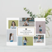 Trendy Gallery Editable Color Foto Abschluss Einladung (Stehend Vorderseite)