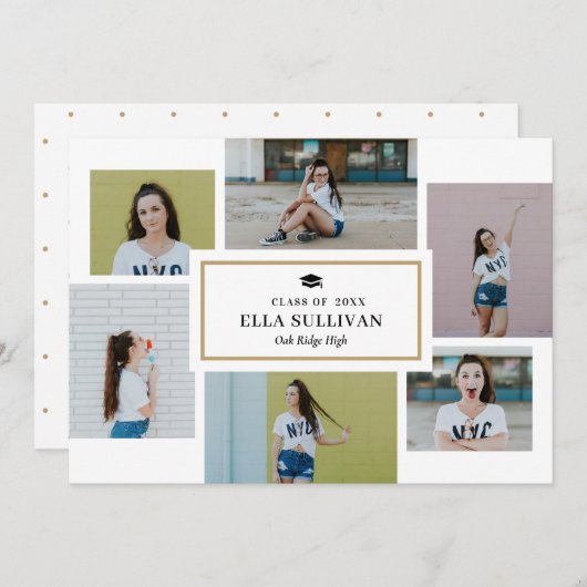 Trendy Gallery Editable Color Foto Abschluss Einladung (Vorne/Hinten)