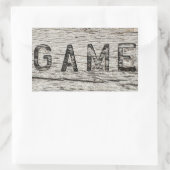 Trendy GAME graviert Rustikales Holz Rechteckiger Aufkleber (Tasche)