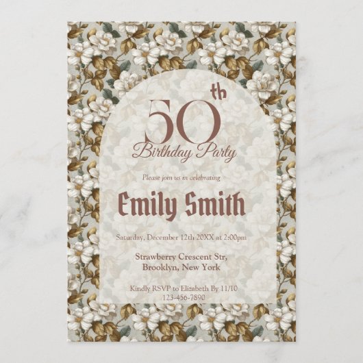 Trendy Gardenias Inspired Beach Party Einladung (Vorderseite)