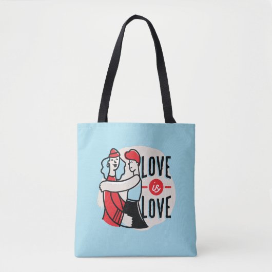 Trendy Gay Pride Liebe ist Liebe Lesbian Couple Tasche (Vorderseite)