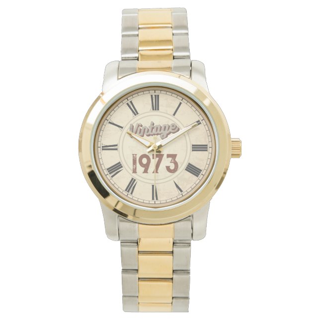 TRENDY GEBOREN VINTAG 1973 ROMAN NUMERALS ARMBANDUHR (Vorderseite)