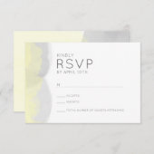 Trendy gelb graue Aquarellfarben Hochzeit rsvp Ant (Vorne/Hinten)