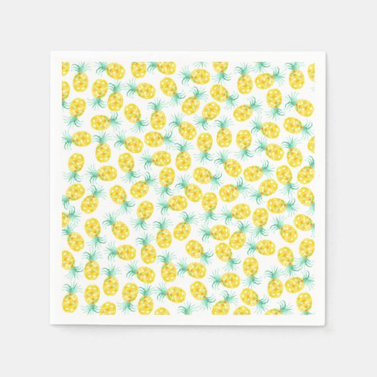 Trendy gelb-grünes Ananas-Muster Serviette (Vorderseite)