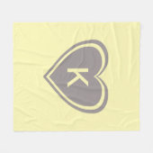 Trendy-gelbe und graue Herzmonogramm Valentine Fleecedecke (Vorderseite (Horizontal))