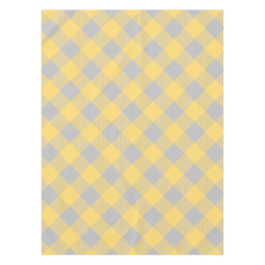 Trendy gelbes und graues Karo-Gingham-Muster Tischdecke (Vorderseite)