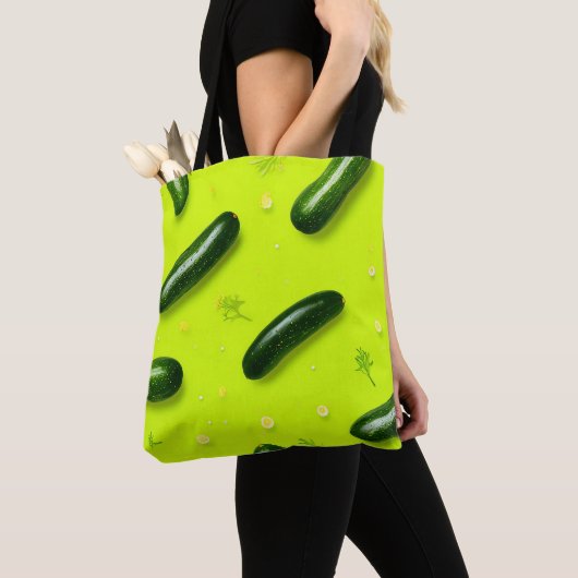 Trendy Gemüse Veggies Cucumber Illustration Tasche (Von Nahem)