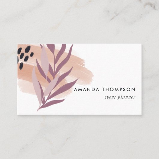Trendy Geometric Brush Strokes Business Card Visitenkarte (Vorderseite)