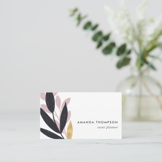 Trendy Geometric Brush Strokes Business Card Visitenkarte (Stehend Vorderseite)
