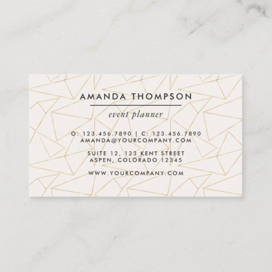 Trendy Geometric Brush Strokes Collage Business Ca Visitenkarte (Rückseite)
