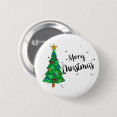 Trendy Geometric Colorful Tree Frohe Weihnachten Button (Vorne & Hinten)