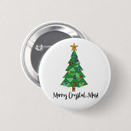Trendy Geometric Colorful Tree Frohe Weihnachten Button (Vorne & Hinten)