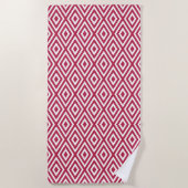 Trendy Geometric Crimson Strandtuch (Vorderseite)