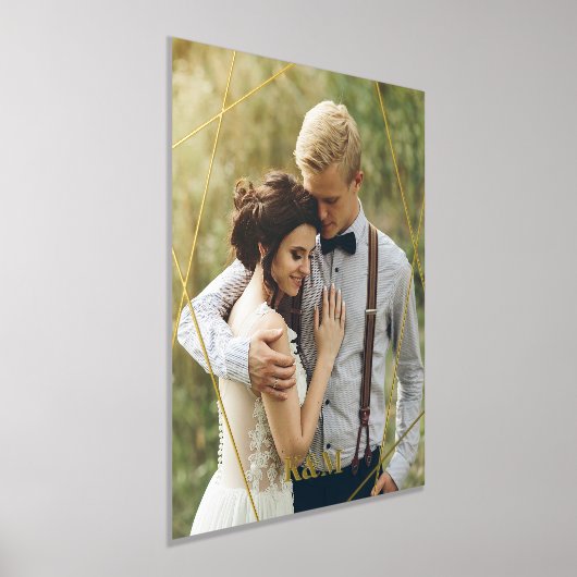 Trendy Geometric Frame Mit Monogramm Foliendrucke (Ablage )