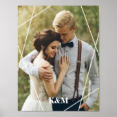 Trendy Geometric Frame und Monogram Poster (Vorne)
