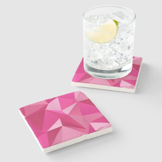 Trendy Geometric Halftone Print Stone Untersetzer (Seitenansicht)