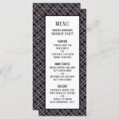 Trendy Geometric Pattern, Modern Birthday Menu Menükarte (Vorne/Hinten)