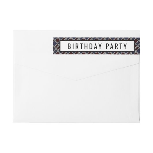 Trendy Geometric Pattern, Modern Birthday Party (Rückseite)
