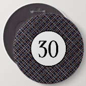 Trendy Geometric Pattern, Modern Birthday Party Button (Vorne & Hinten)
