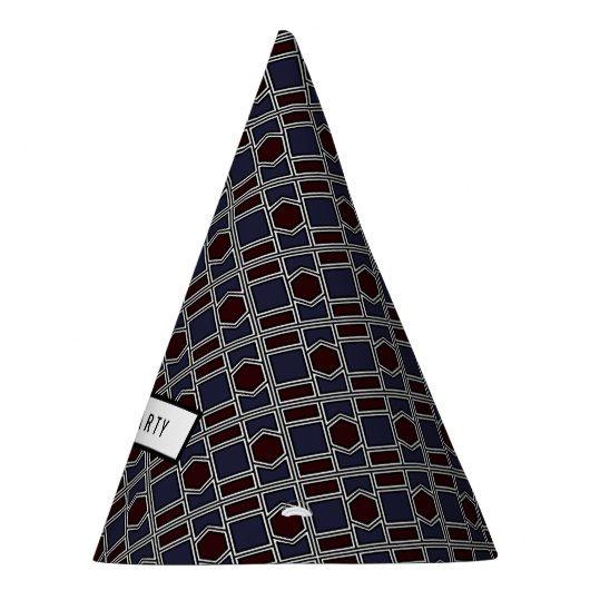 Trendy Geometric Pattern, Modern Birthday Party Partyhütchen (Rechts)