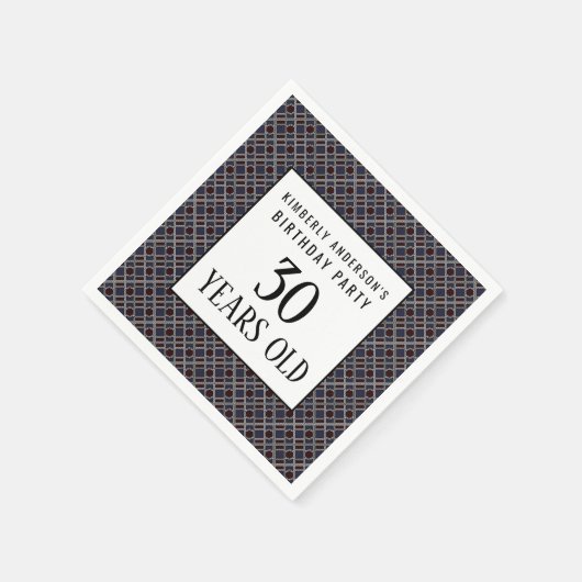 Trendy Geometric Pattern, Modern Birthday Party Serviette (Ecke)