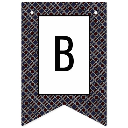 Trendy Geometric Pattern, Modern Birthday Party Wimpelkette (Zweite Fahne)