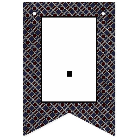 Trendy Geometric Pattern, Modern Birthday Party Wimpelkette (Erste Fahne)