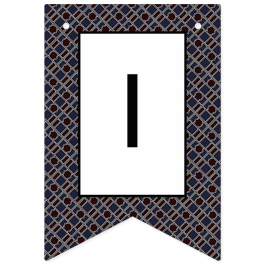 Trendy Geometric Pattern, Modern Birthday Party Wimpelkette (Dritte Fahne)