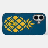 Trendy Geometric PineapBlue Monogram Case-Mate iPhone Hülle (Rückseite (Horizontal))