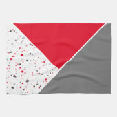 Trendy Geometric Red and Gray Terrazzo Geschirrtuch (Horizontal)