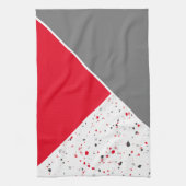 Trendy Geometric Red and Gray Terrazzo Geschirrtuch (Vertikal)