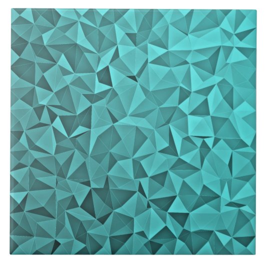 Trendy Geometric Triangle Mosaik Türkis Tile Fliese (Vorderseite)