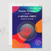 Trendy Geometric Virtual Birthday Party Einladung (Vorderseite)