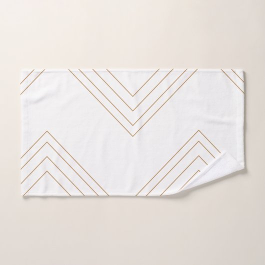 Trendy Geometric White & Gold Arrows Badhandtuch Set (Handtuch)
