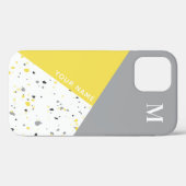 Trendy Geometric Yellow Terrazzo Monogram Case-Mate iPhone Hülle (Rückseite (Horizontal))