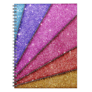 Trendy geometrische Glitzer-Streifen Notizblock
