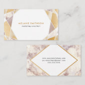 Trendy geometrischer Imitatgoldmarmor kreativ Visitenkarte (Vorne/Hinten)