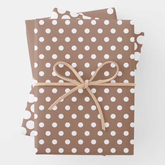 Trendy Gepunktet Mocha Mousse #A47B67 Geschenkpapier Set (Beispiel)