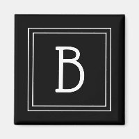 Trendy Gerahmt Monogram Black & White Initial