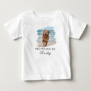 Trendy Geschützt Durch Hund Benutzerdefiniertes Fo Baby T-shirt