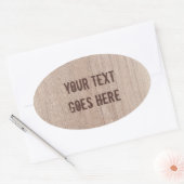 Trendy gestresster Text Brown Wood Board Look Ovaler Aufkleber (Umschlag)