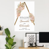 Trendy getrocknete Palmen Pampas Gras Holzbögen Em Poster (Heimbüro)