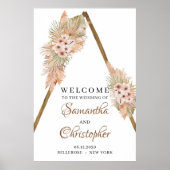 Trendy getrocknete Palmen Pampas Gras Holzbögen Em Poster (Vorne)