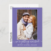 Trendy Getting Married Periwinkle Save the Date Postkarte (Vorne/Hinten)