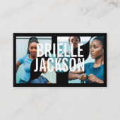 Trendy gewellte Fotoleiste Personal Trainer Fitnes Visitenkarte (Vorderseite)