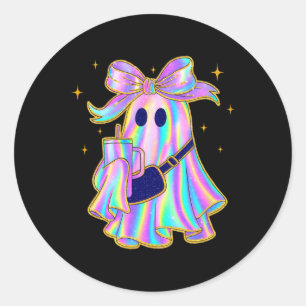 Trendy Ghost Shirt Coffee Tumbler Pastell Hallowee Runder Aufkleber